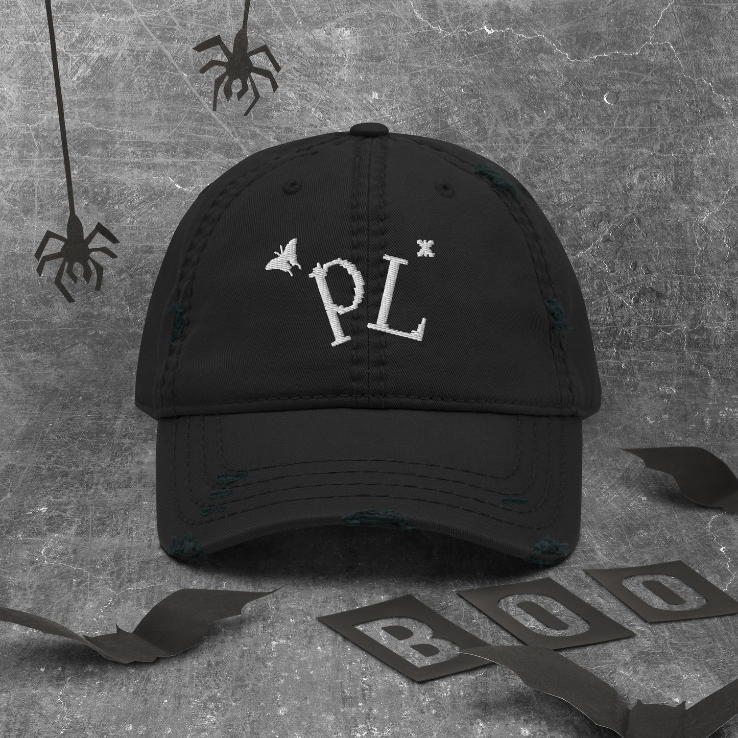 pale* PL- distressed cap